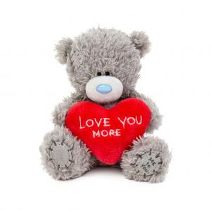 Bamse 10cm med rodt hjerte "Love You More" - Me to you