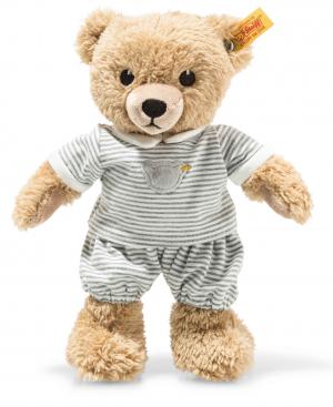 Bamse med grå stribet pyjamas